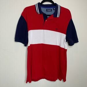 Chaps Colorblock Polo Shirt Sz Large 100% Cotton